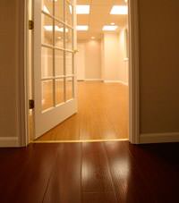 Basement Wood Flooring installed in Modesto, California