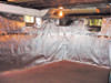 radiant heat barrier with vapor barrier for basement walls ready for finishing in Fresno, San Francisco, San Jose