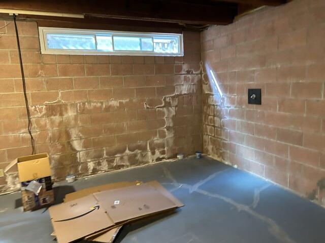 white chalky residue on a basement wall